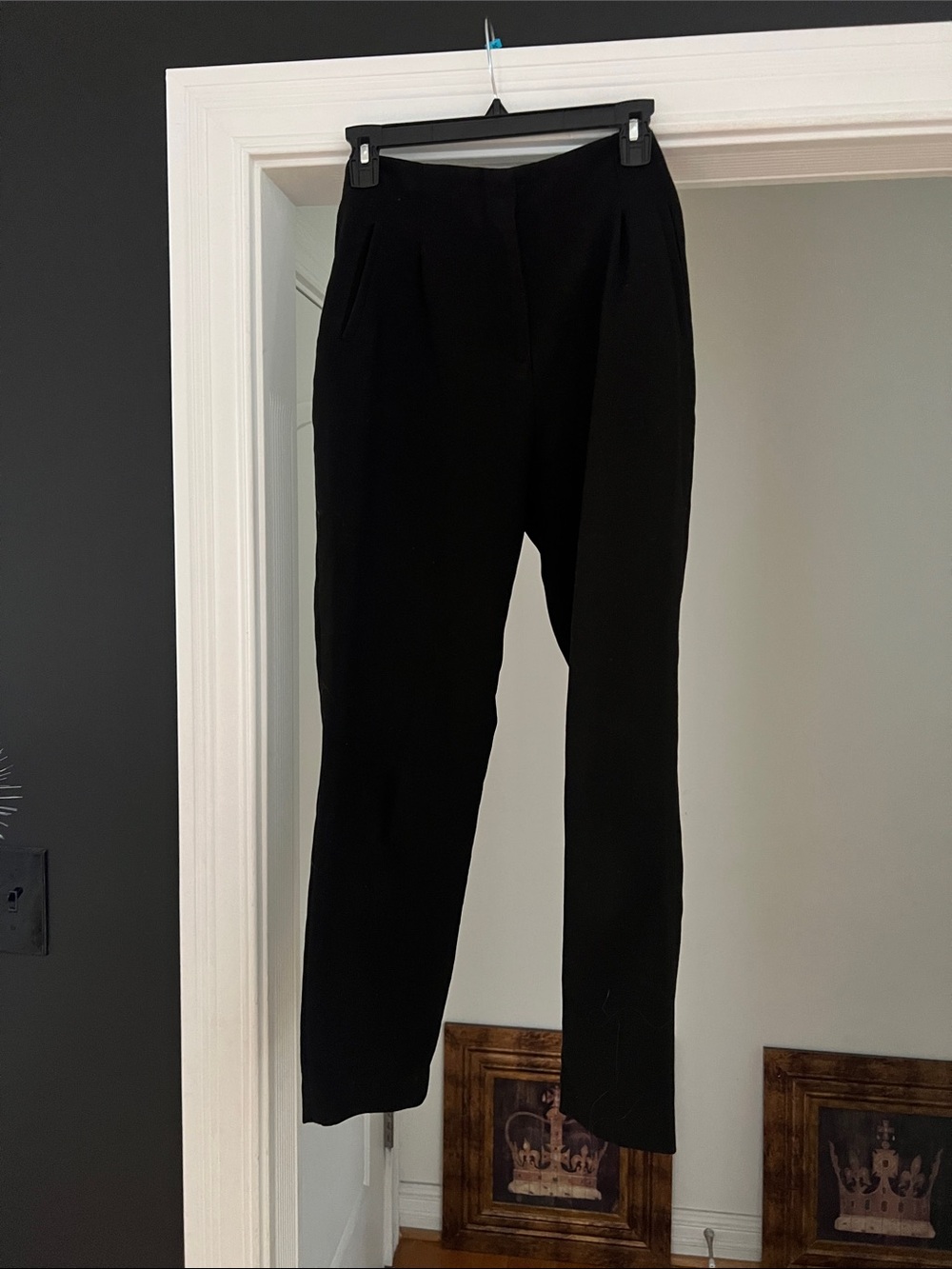 Zara Black Womens Tailored High-Waist Tapered Pants